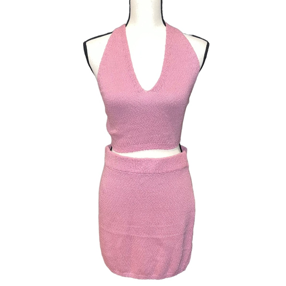 22. NWOT Free People Beach Purple Halter Sweater Skirt Set